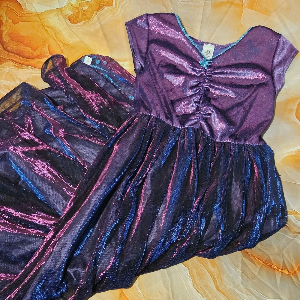 Little Adventures Frozen 2 Anna Elsa Dress Girls 2XL 9-11 Costume Purple Blue